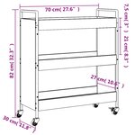 vidaXL Chariot de cuisine chêne fumé 70x30x82 cm bois d'ingénierie
