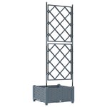 vidaXL Jardinière avec Treillis Gris Clair 40x40x125.5 cm
