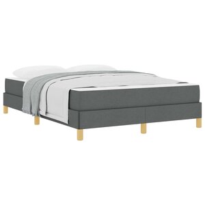 vidaXL Lit à ressorts avec matelas Gris foncé 160 x 200 cm tissu