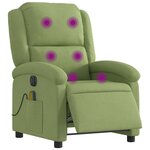 vidaXL Fauteuil inclinable de massage électrique vert clair velours