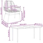 vidaXL Ensemble à manger jardin 7Pièces marron poly rotin verre