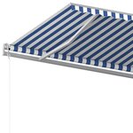 Vidaxl auvent manuel rétractable avec poteaux 6x3 m bleu et blanc