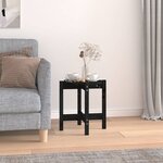 vidaXL Table basse Noir Ø 42 5x45 cm Bois massif de pin