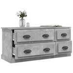 vidaXL Meuble TV gris béton 100x35 5x45 cm bois d'ingénierie