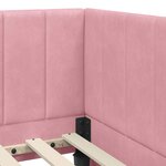 vidaXL Cadre de lit d'angle avec matelas Rose 90 x 190 cm Velours