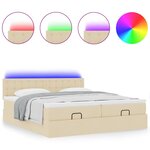 VidaXL Cadre de lit ottoman avec matelas crème 160x200 cm tissu