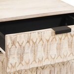 vidaXL Cabinet de chevet Blanc 50 x 33 x 60 cm Bois de mangue massif