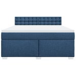 vidaXL Sommier à lattes de lit avec matelas Bleu 180x200 cm Tissu