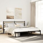 vidaXL Cadre de lit en métal sans matelas chêne sonoma 200x200 cm