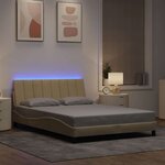 vidaXL Cadre de lit sans matelas crème 140x200 cm tissu
