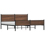 vidaXL Cadre de lit en métal sans matelas chêne marron 180x200 cm