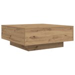 Table basse vidaXL avec lumières LED Chêne artisan 80x80x31 cm