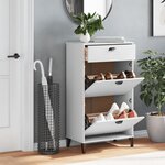 vidaXL Armoire à chaussures VIKEN blanc bois d'ingénierie