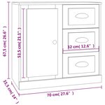 vidaXL Buffet gris béton 70x35 5x67 5 cm bois d'ingénierie