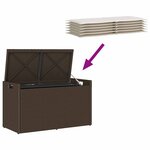 vidaXL Banc de rangement extérieur coussin marron 100cm résine tressée
