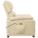 vidaXL Fauteuil de massage Crème Tissu