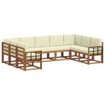 vidaXL Ensemble de canapés d'extérieur 9 pc Naturel et Crème