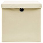 vidaXL Boîtes de rangement avec couvercles 4 Pièces 28x28x28 cm Crème