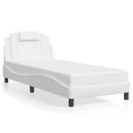 vidaXL Cadre de lit Viana sans matelas blanc 90x190 cm similicuir