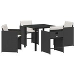 vidaXL Ensemble de salle à manger pour jardin 5 Pièces Noir polyrotin