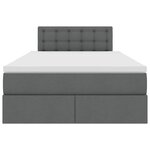 vidaXL Lit avec des lumières à LED Gris foncé 120 x 200 cm tissu