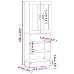 vidaXL Buffet haut Gris béton 69 5x34x180 cm Bois d'ingénierie