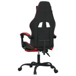 vidaXL Chaise de jeu avec repose-pied Noir et rouge Similicuir