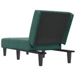 vidaXL Chaise longue vert foncé velours