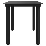 vidaXL Table à dîner de jardin Noir 140x70x74 cm Acier et verre