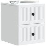 vidaXL Cabinet de chevet mural 2 pièces Blanc 33 x 34 5 x 40 cm