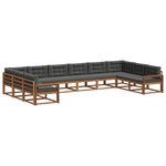 vidaXL Ensemble de canapés d'extérieur 10 pc Naturel et Anthracite