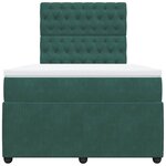 vidaXL Sommier à lattes de lit et matelas Vert foncé 120x200cm Velours