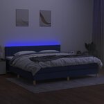 vidaXL Sommier à lattes de lit et matelas et LED Bleu 200x200 cm Tissu
