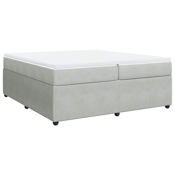 vidaXL Sommier à lattes de lit et matelas Gris clair 200x200cm Velours