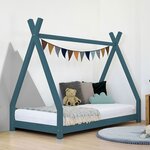 Lit tipi enfant NAKANA 90 x 160 vert pétrole