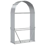 vidaXL Porte-bûches argenté 120x45x210 cm acier galvanisé