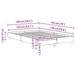 vidaXL Cadre de lit sans matelas chêne sonoma 135x190 cm
