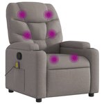 vidaXL Fauteuil de massage inclinable Taupe Tissu
