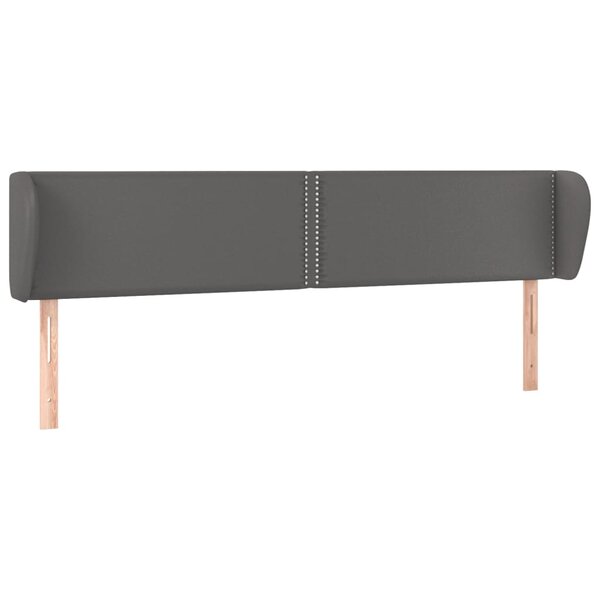 vidaXL Tête de lit avec oreilles Gris 203x23x78/88 cm Similicuir