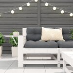vidaXL Canapé de jardin accoudoir et coussin blanc bois massif de pin