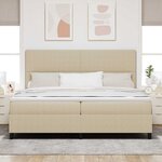 vidaXL Lit à ressort LED Gris clair et blanc 200 x 200 cm