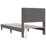 vidaXL Cadre de lit avec bandes LED Gris 90 x 190 cm Simili cuir