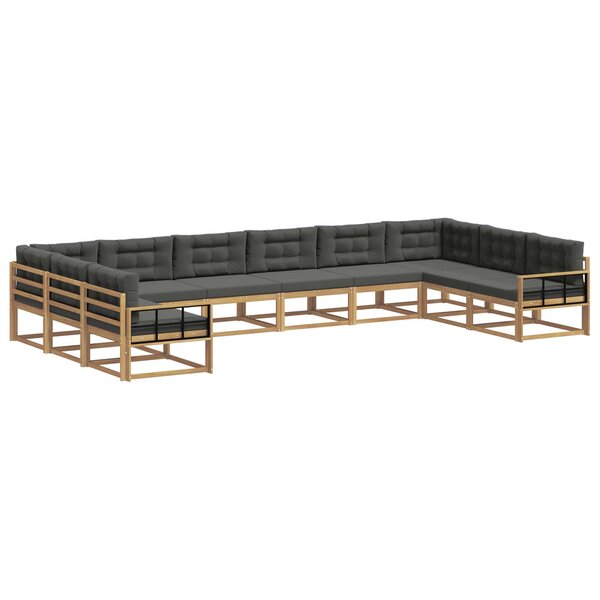 vidaXL Ensemble de canapés d'extérieur 10 Pièces Blanc et anthracite