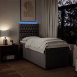 vidaXL Sommier à lattes de lit avec matelas Taupe 90x200 cm Tissu