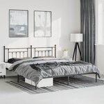 vidaXL Cadre de lit métal sans matelas avec tête de lit noir 183x213cm