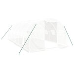 vidaXL Serre avec cadre en acier blanc 18 m² 6x3x2 m