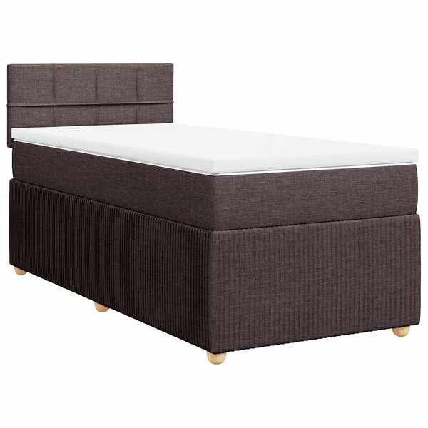 vidaXL Sommier à lattes de lit avec matelas Marron foncé 90x200 cm