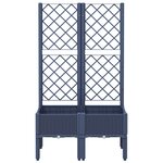 vidaXL Jardinière avec treillis bleu gris 80x40x142 cm PP