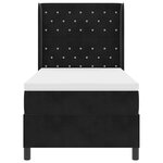 vidaXL Lit à Ressorts avec Matelas LED Argyle Noir 90 x 200 cm Velours