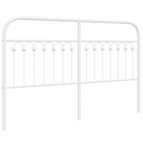 vidaXL Tête de lit métal blanc 160 cm